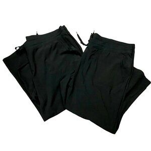 Woman's Jockey Lightweight Drawstring Black Athletic Pants Size 3X - 2 Pairs!